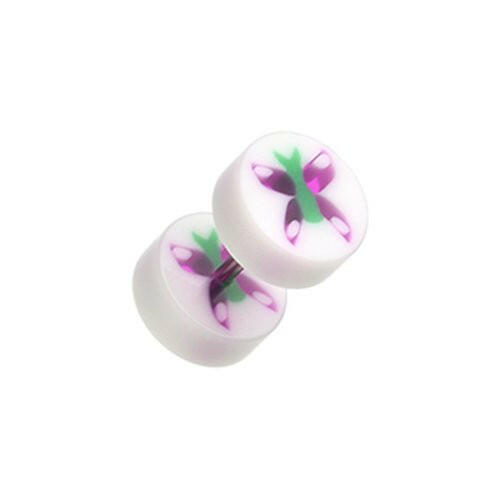 Butterfly UV Acrylic Fake Plug Earrings.