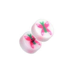 Butterfly UV Acrylic Fake Plug Earrings.