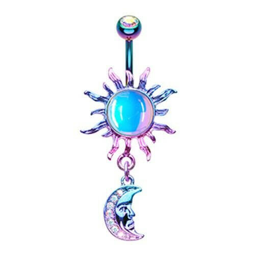 Candy Celestial Sun Moon Belly Button Ring.