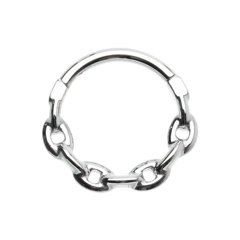 Chain Link Steel Seamless Hinged Clicker Ring - Impulse Piercings