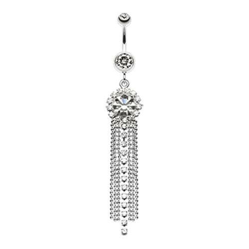 Chandelier Bead Chain Sparkle Belly Button Ring.