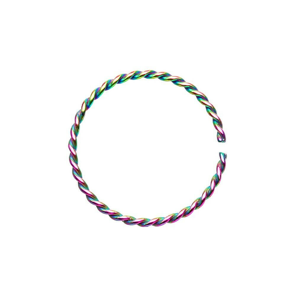 Colored Twist Rope Steel Bendable Nose Hoop.