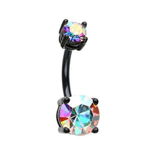 Colorline Briliant Sparkle Gem Prong Set Belly Button Ring.