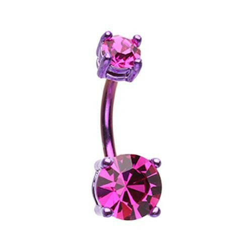 Colorline Briliant Sparkle Gem Prong Set Belly Button Ring.