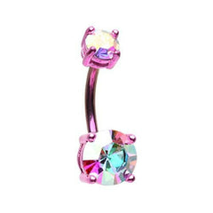 Colorline Briliant Sparkle Gem Prong Set Belly Button Ring.