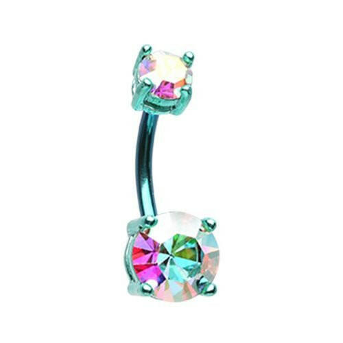 Colorline Briliant Sparkle Gem Prong Set Belly Button Ring.