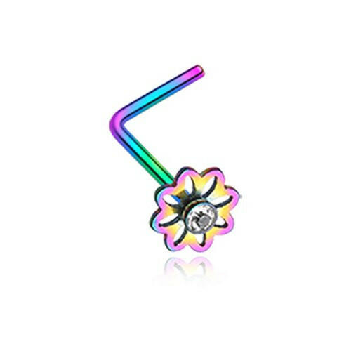 Colorline Daisy Breeze Sparkle L-Shaped Nose Ring.