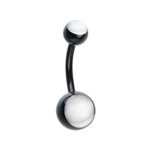 Colorline Hologram Sparkle Steel Belly Button Ring.