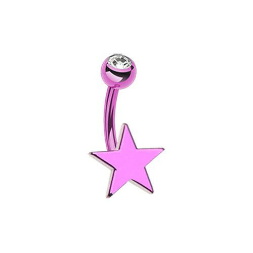 Colorline Nova Star Steel Belly Button Ring - Impulse Piercings