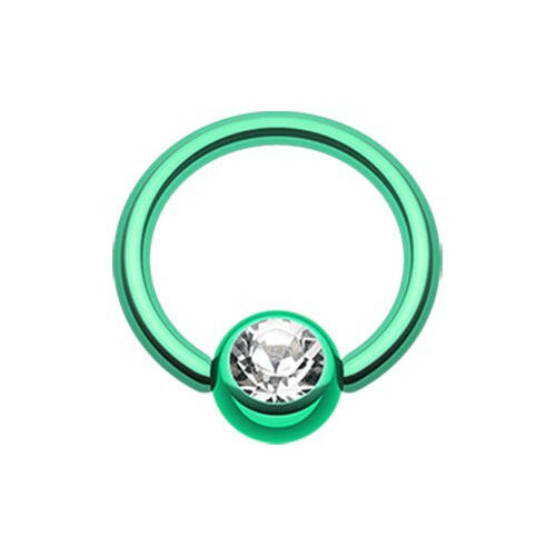 Colorline PVD Gem Ball Captive Bead Ring.