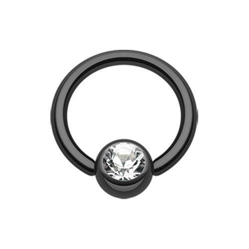 Colorline PVD Gem Ball Captive Bead Ring.