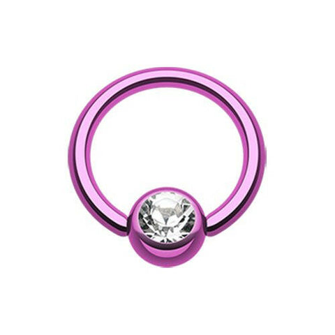 Colorline PVD Gem Ball Captive Bead Ring.