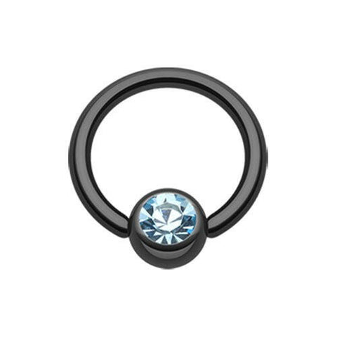 Colorline PVD Gem Ball Captive Bead Ring.