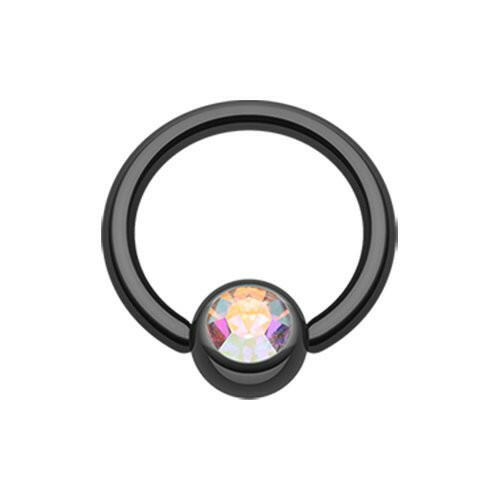 Colorline PVD Gem Ball Captive Bead Ring.