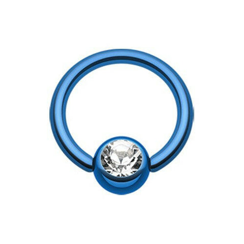 Colorline PVD Gem Ball Captive Bead Ring.