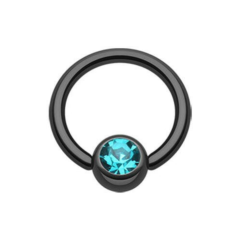 Colorline PVD Gem Ball Captive Bead Ring.