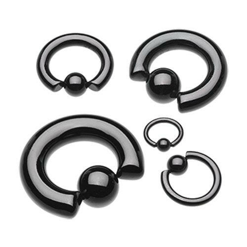 Colorline PVD Steel Captive Bead Ring - Black.