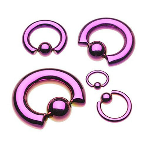 Colorline PVD Steel Captive Bead Ring - Purple.