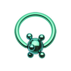 Colorline PVD Studded Ball Captive Bead Ring.