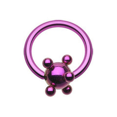 Colorline PVD Studded Ball Captive Bead Ring.