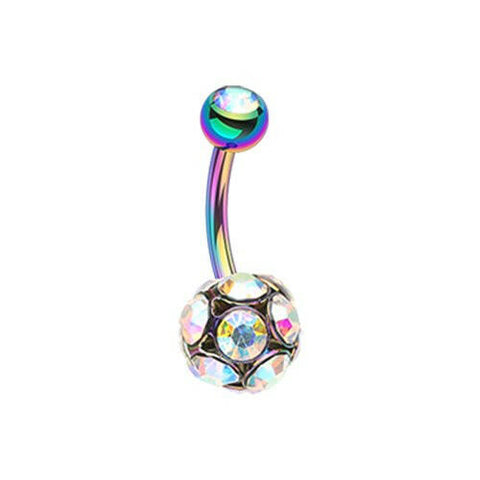 Colorline Sparkle Multi Gem Belly Button Ring.