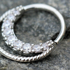 Double Jeweled Seamless Ring - Impulse Piercings