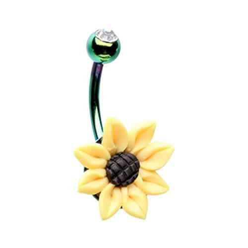 Follow the Sun Flower Belly Button Ring.