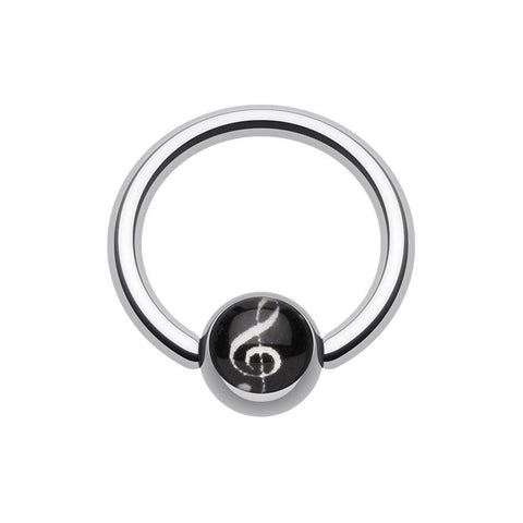 G-Clef Logo Ball Captive Bead Ring.