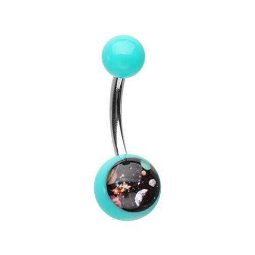 Galaxy Gaze Acrylic Logo Belly Button Ring.