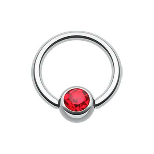 Gem Ball Steel Captive Bead Ring.