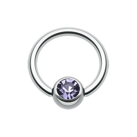 Gem Ball Steel Captive Bead Ring.