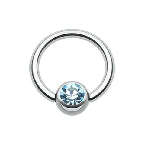 Gem Ball Steel Captive Bead Ring.