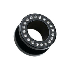 Gems Encircle Screw-Fit Ear Gauge Tunnel Plug.