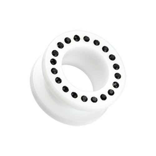 Gems Encircle Screw-Fit Ear Gauge Tunnel Plug.