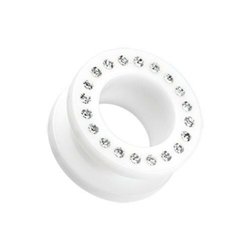 Gems Encircle Screw-Fit Ear Gauge Tunnel Plug.