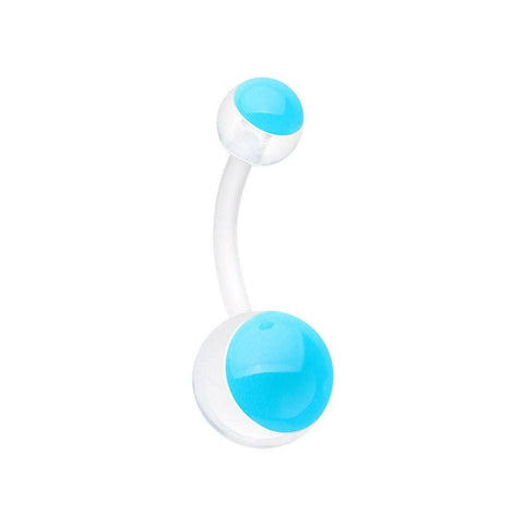 Glow in the Dark Bio Flexible Shaft Acrylic Ball Belly Button Ring.