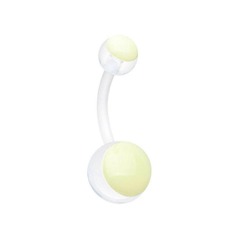 Glow in the Dark Bio Flexible Shaft Acrylic Ball Belly Button Ring.