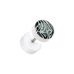 Glow in the Dark Zebra Acrylic Fake Plug.