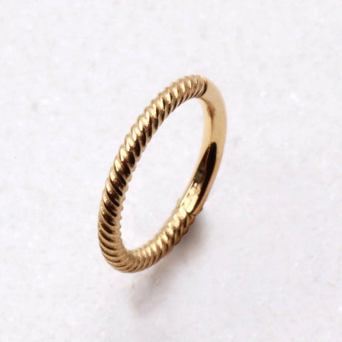 Gold Plated 316L Stainless Steel Rope Design Clicker Ring - Impulse Piercings