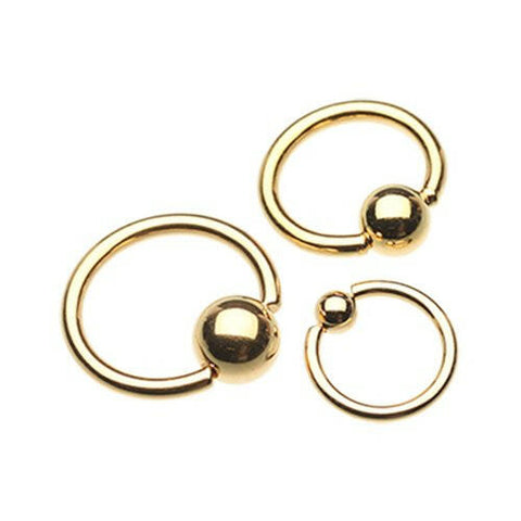 Gold Plated Basic Captive Bead Ring.