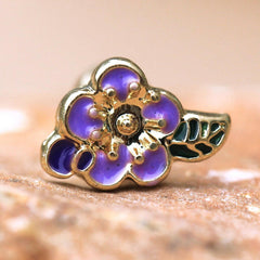 Gold Plated Lavender Flower Cartilage Earring - Impulse Piercings