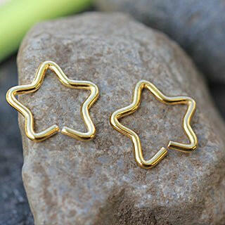 Gold Plated Star Shaped Cartilage Earring - Impulse Piercings