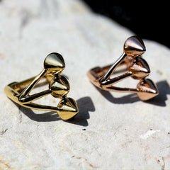 Gold Plated "Trident Triple" Spike Cartilage Earring - Impulse Piercings