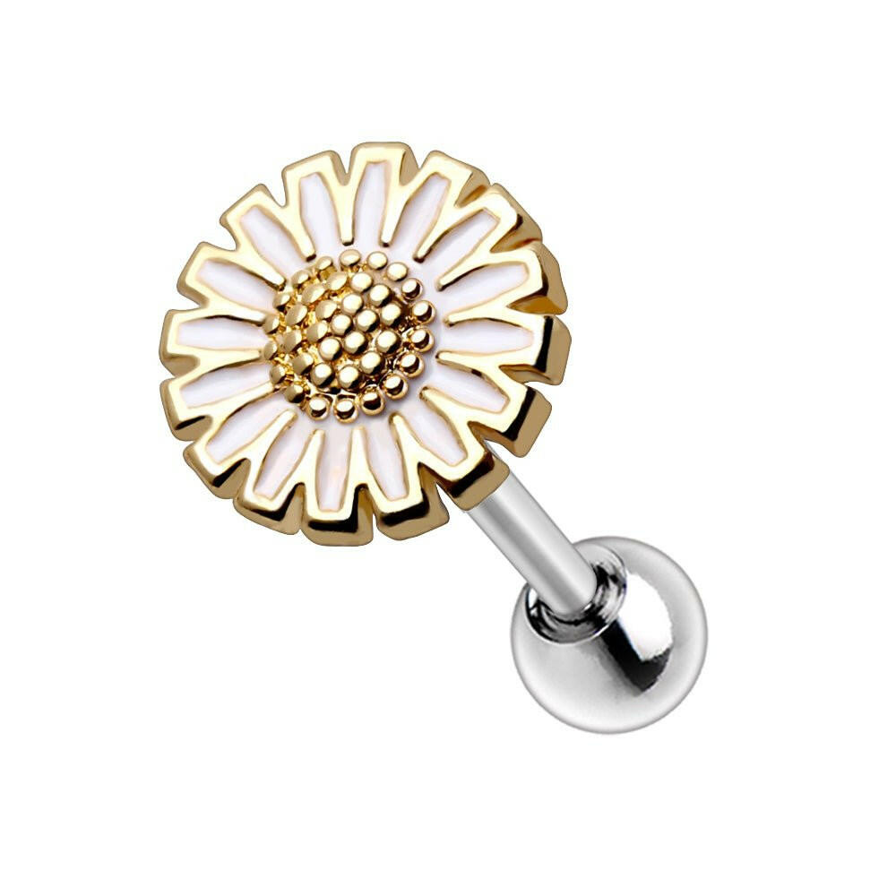 Gold Plated Wild Yellow Daisy Cartilage Earring.