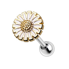 Gold Plated Wild Yellow Daisy Cartilage Earring.