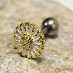 Gold Plated Wild Yellow Daisy Cartilage Earring - Impulse Piercings