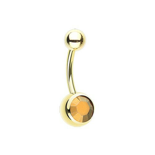 Gold PVD Jelly Belly Unity Gem Belly Button Ring.