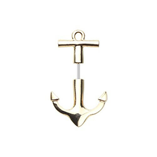 Golden Anchor Fake Taper Earring.