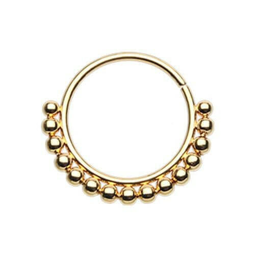 Golden Bali Ball Steel Bendable Nose Hoop.