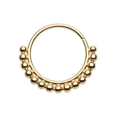 Golden Bali Ball Steel Bendable Nose Hoop.